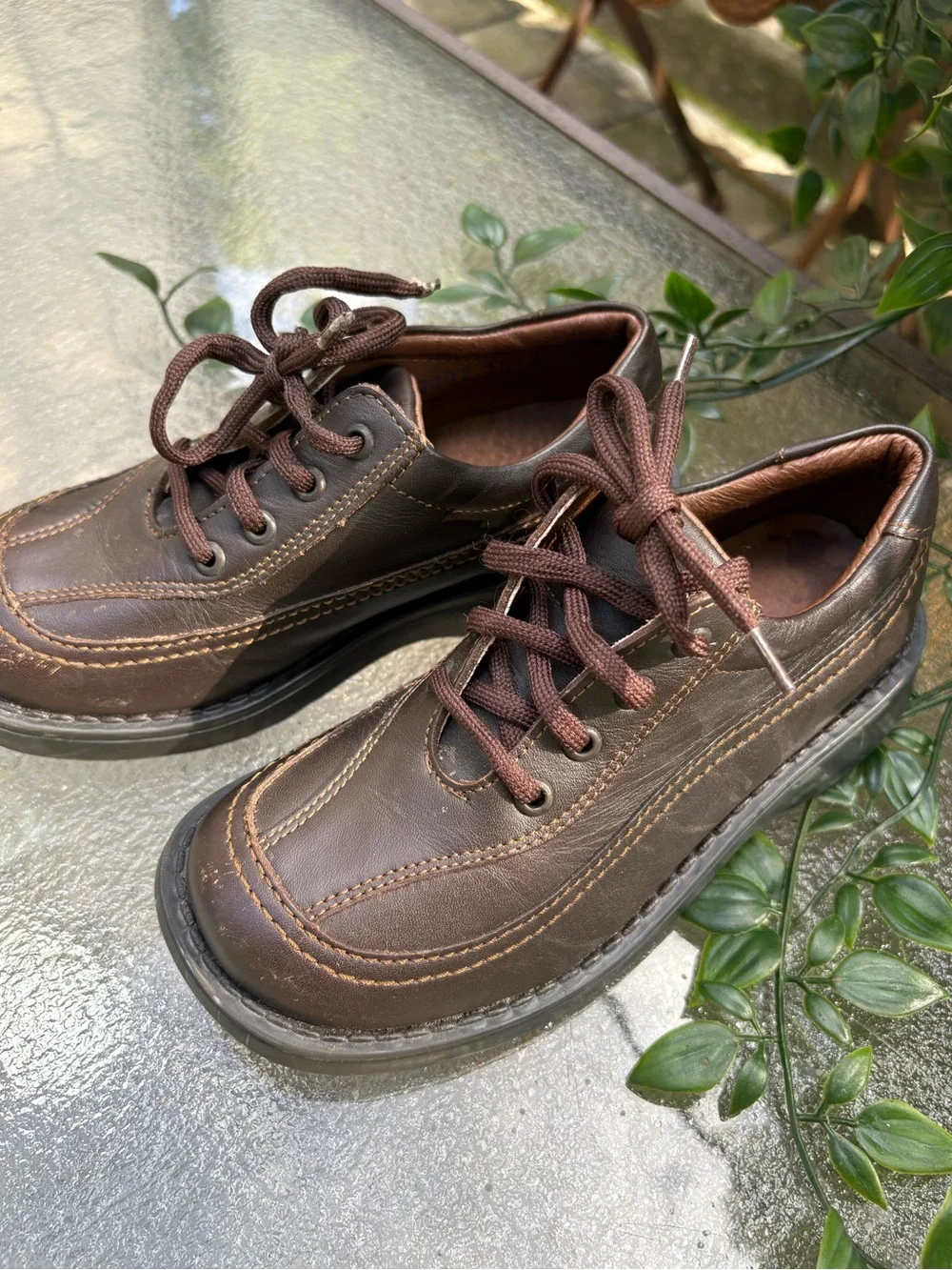 Toddler Brown Leather Casual Lace-Up Shoes